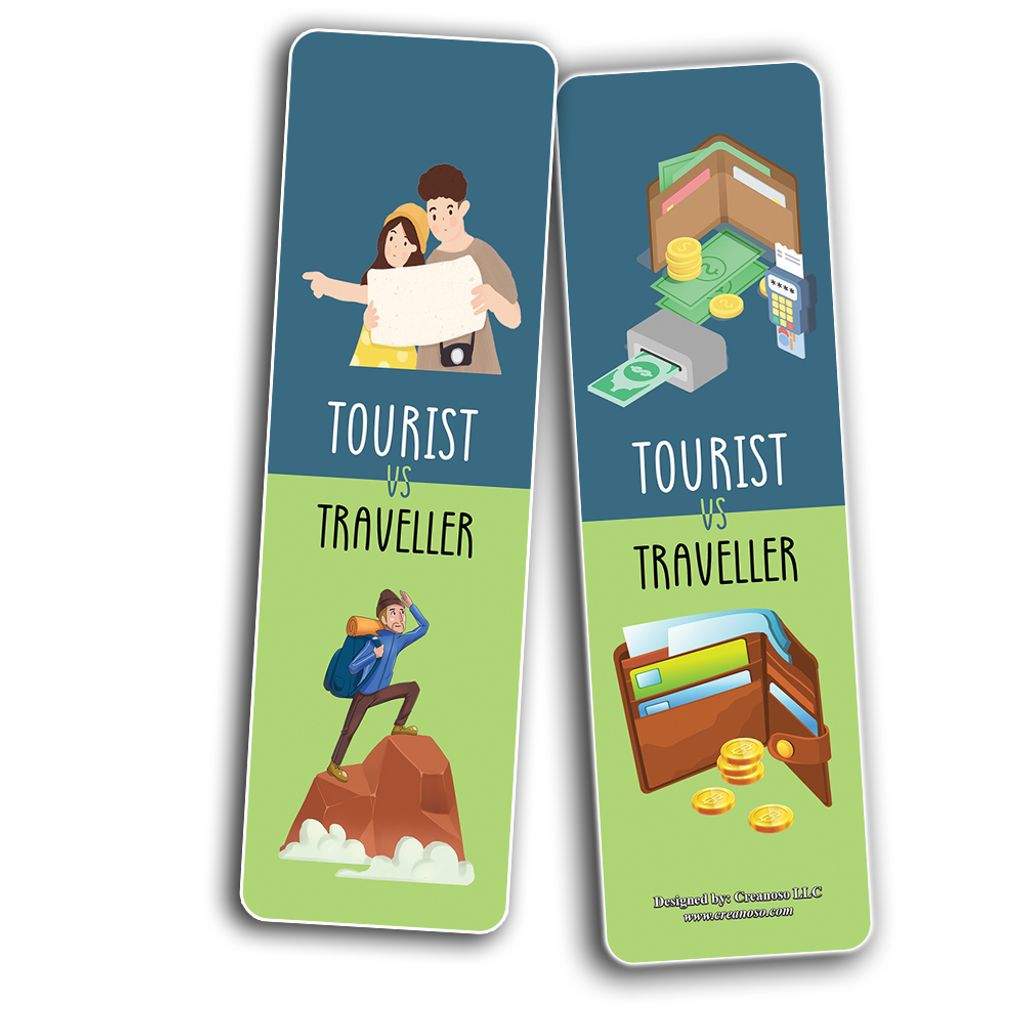CNSBM5080_bm3_Funny Tourist VS Traveller Bookmark Card_2n1