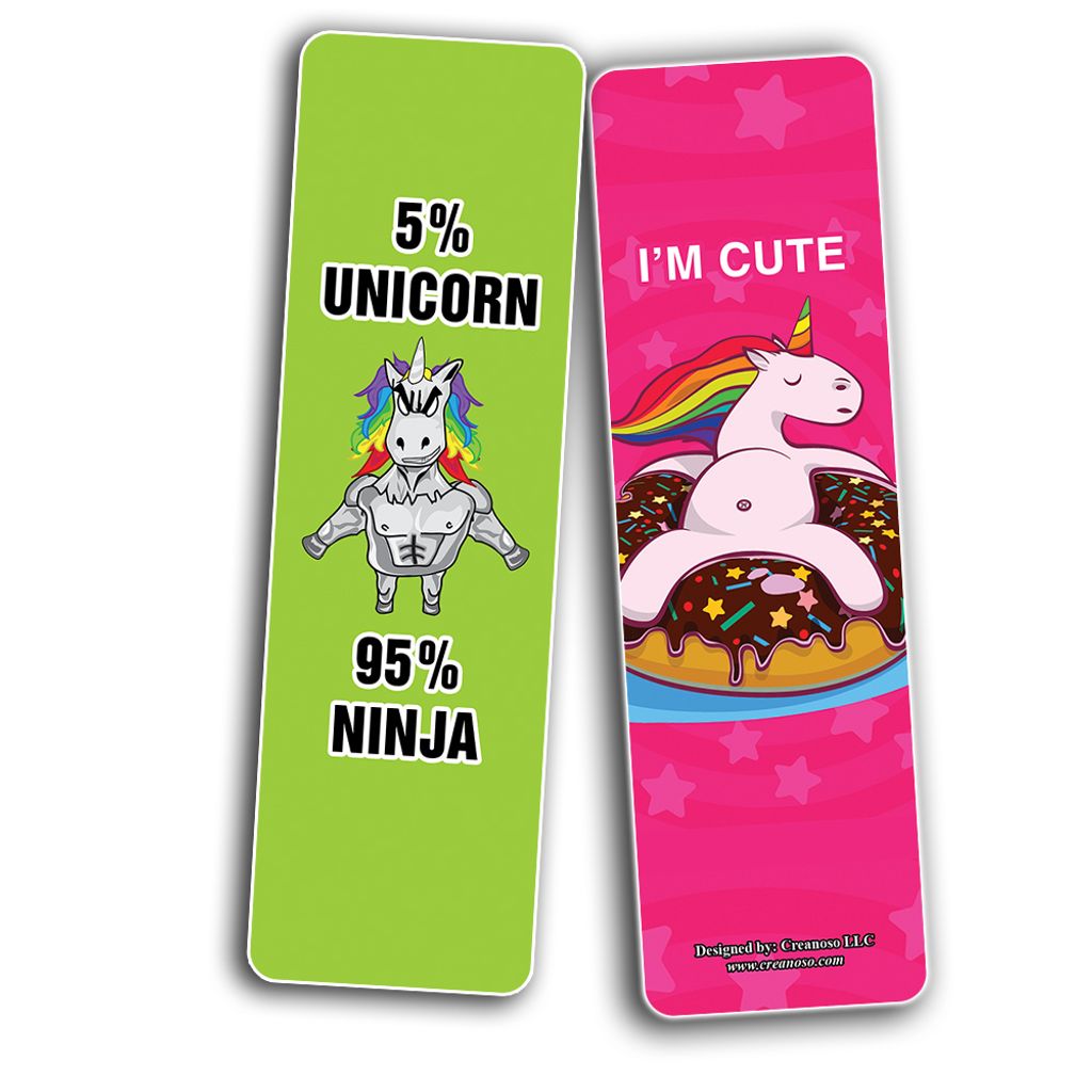 CNSBM5093_bm4_Funny Cute Unicorn Bookmarks_2n1