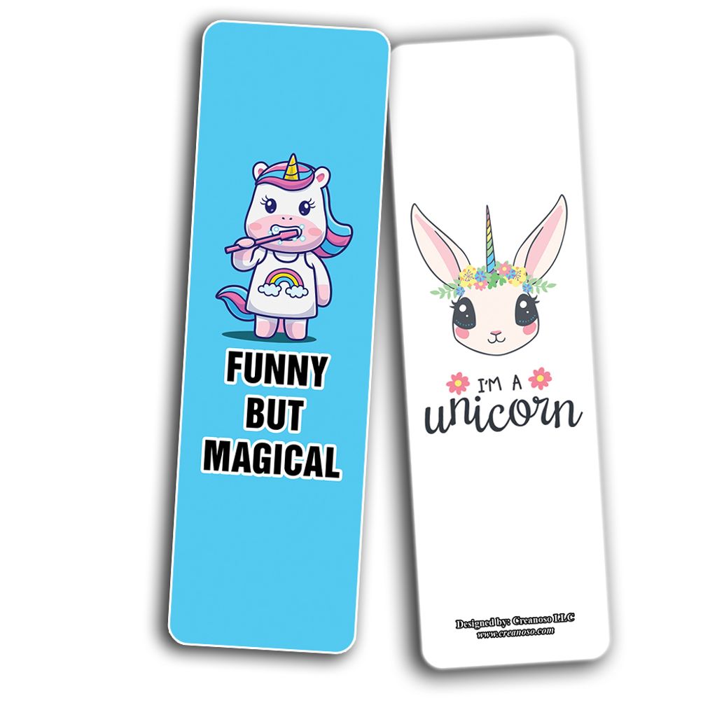 CNSBM5093_bm1_Funny Cute Unicorn Bookmarks_2n1