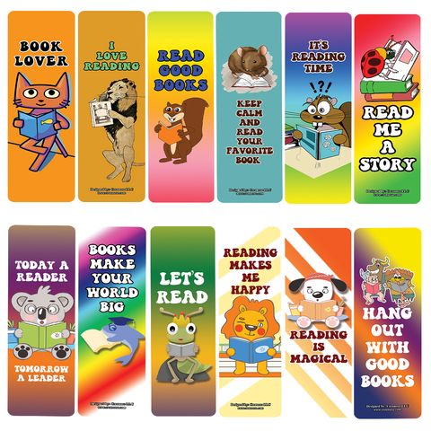 CNSBM5099_main_Cute Animals Reading Books Bookmarks_12n1