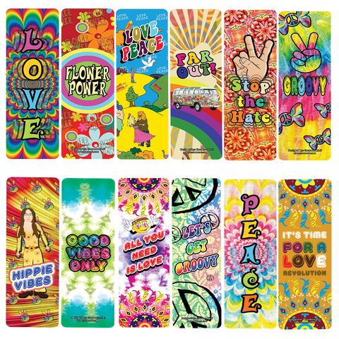 CNSBM5101_main_Hippie Retro 60's Bookmarks_12n1