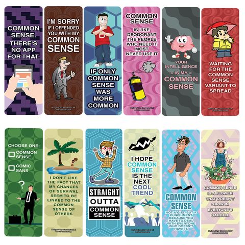 CNSBM5107_main_Funny Common Sense Bookmarks_12n1