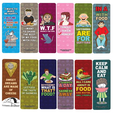 CNSBM5118_main_Funny Food Saying Bookmarks_12n1