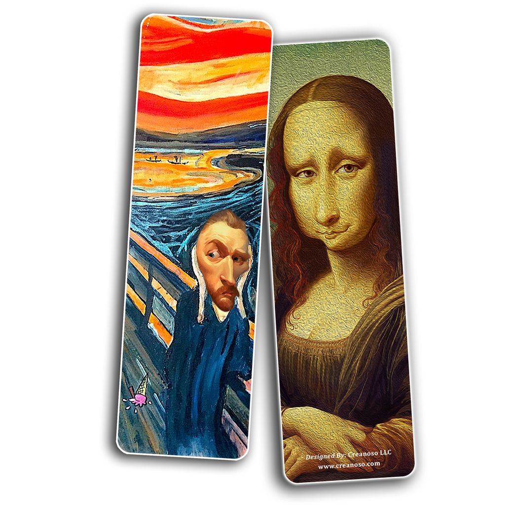 CNSBM6014 - BM6_Funny Famous Paintings Bookmarks Cards_2n1
