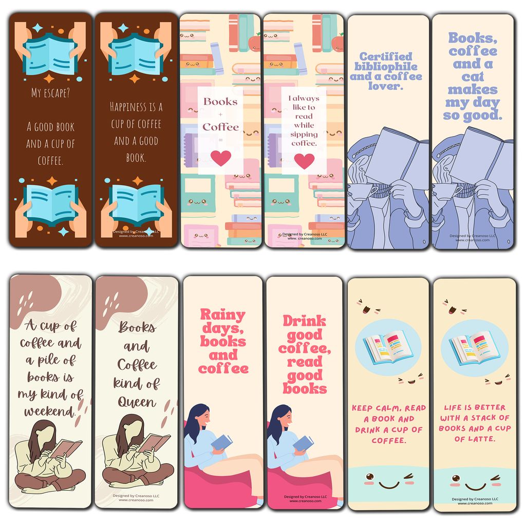 CNSBM6031 - MAIN - Books and Coffee Lovers Bookmarks