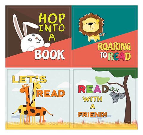Animal Good Reading Habit  Stickers  4D-1