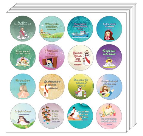 NEST1053_MAIN_Religious Stickers for Kids (16 Round Shape)