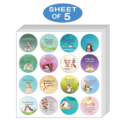 NEST1053_MAIN_5P_Religious Stickers for Kids (16 Round Shape)