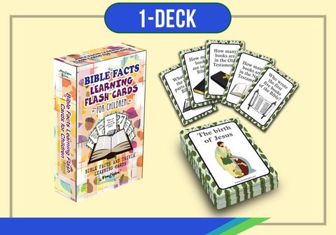NEBC1200 - Bible Facts Learning Flash Cards for Children - Deck 1