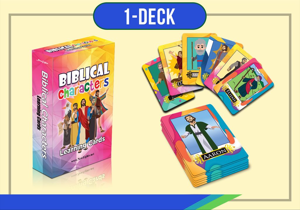 NEBC3017-Biblical Characters Learning Cards - 1-Deck