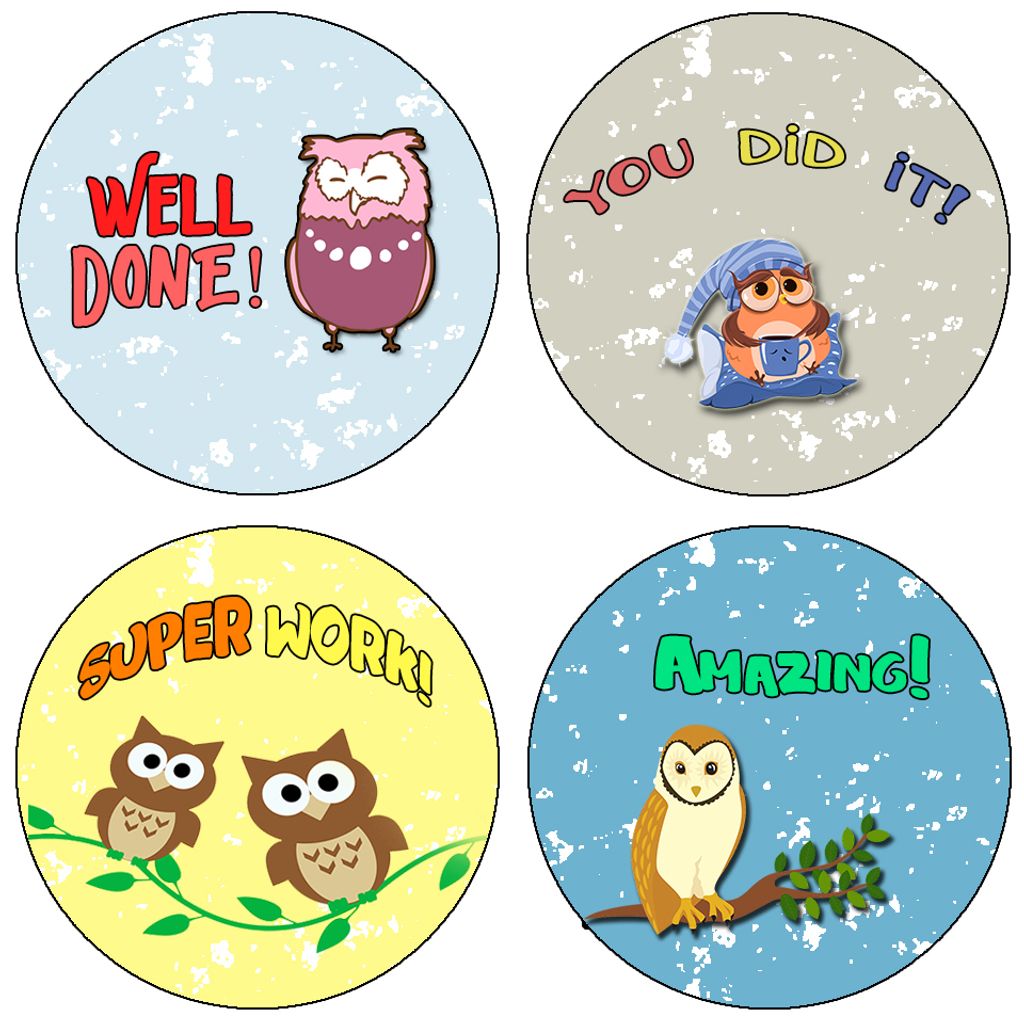 CNSST4017_4n1 4_Motivational Stickers for Kids - Owl