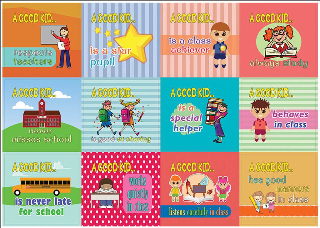 CNSST2058_WBL_A Good Kid Behavior Stickers - At School