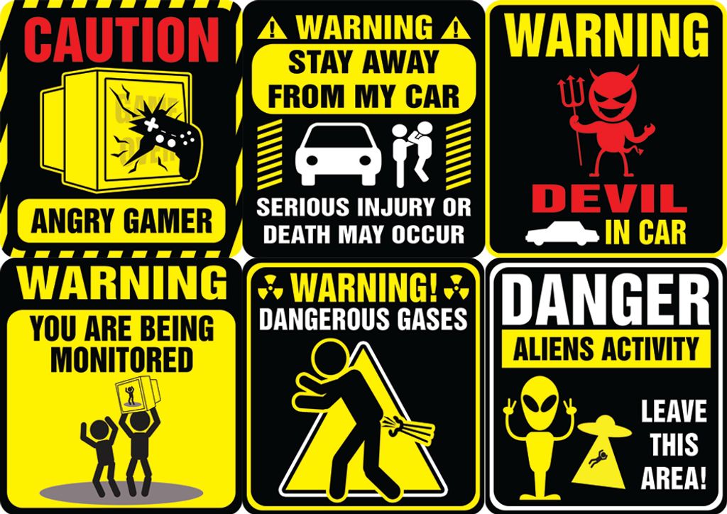 CNSVST5001_A41_Funny warning signs Stickers_6n1