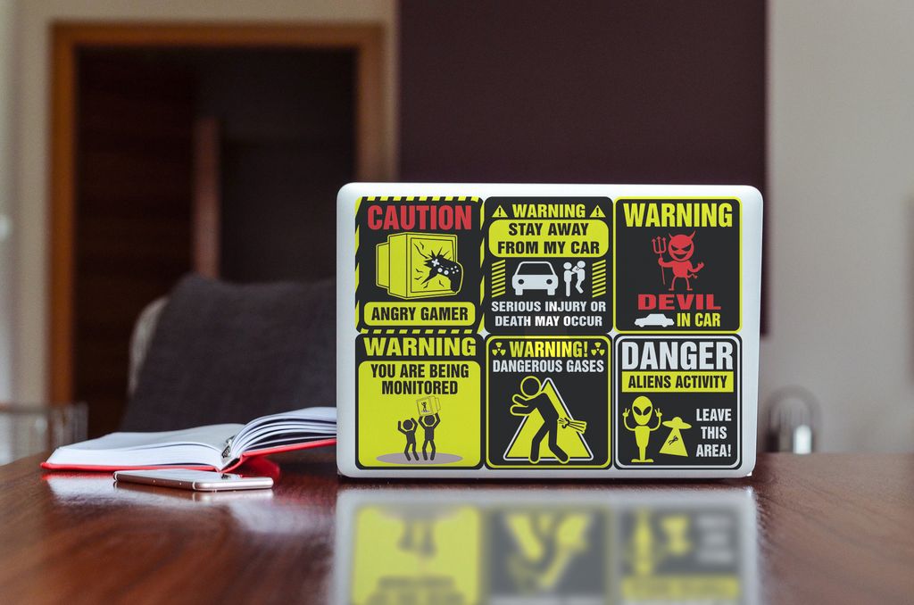CNSVST5001 - Funny warning signs Stickers MockUp1