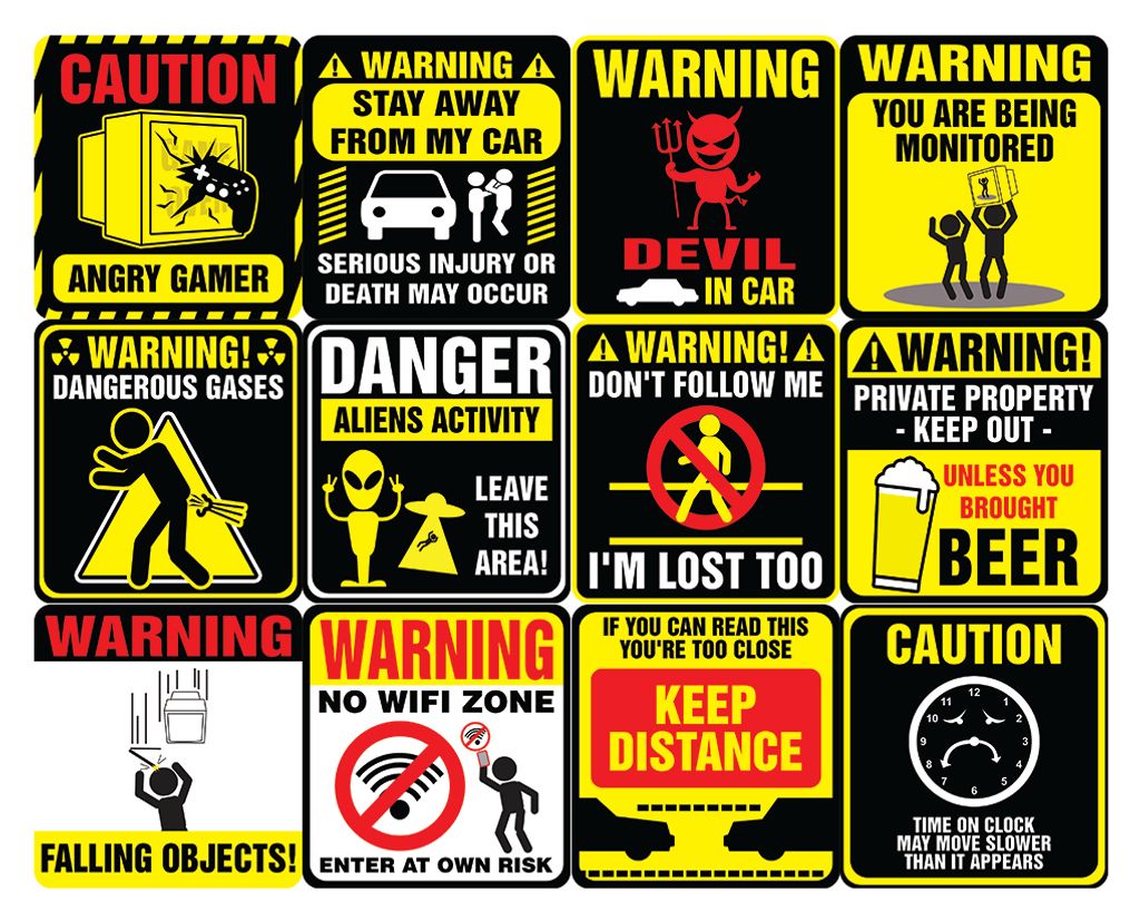 CNSVST5001_main_Funny warning signs Stickers_12n1