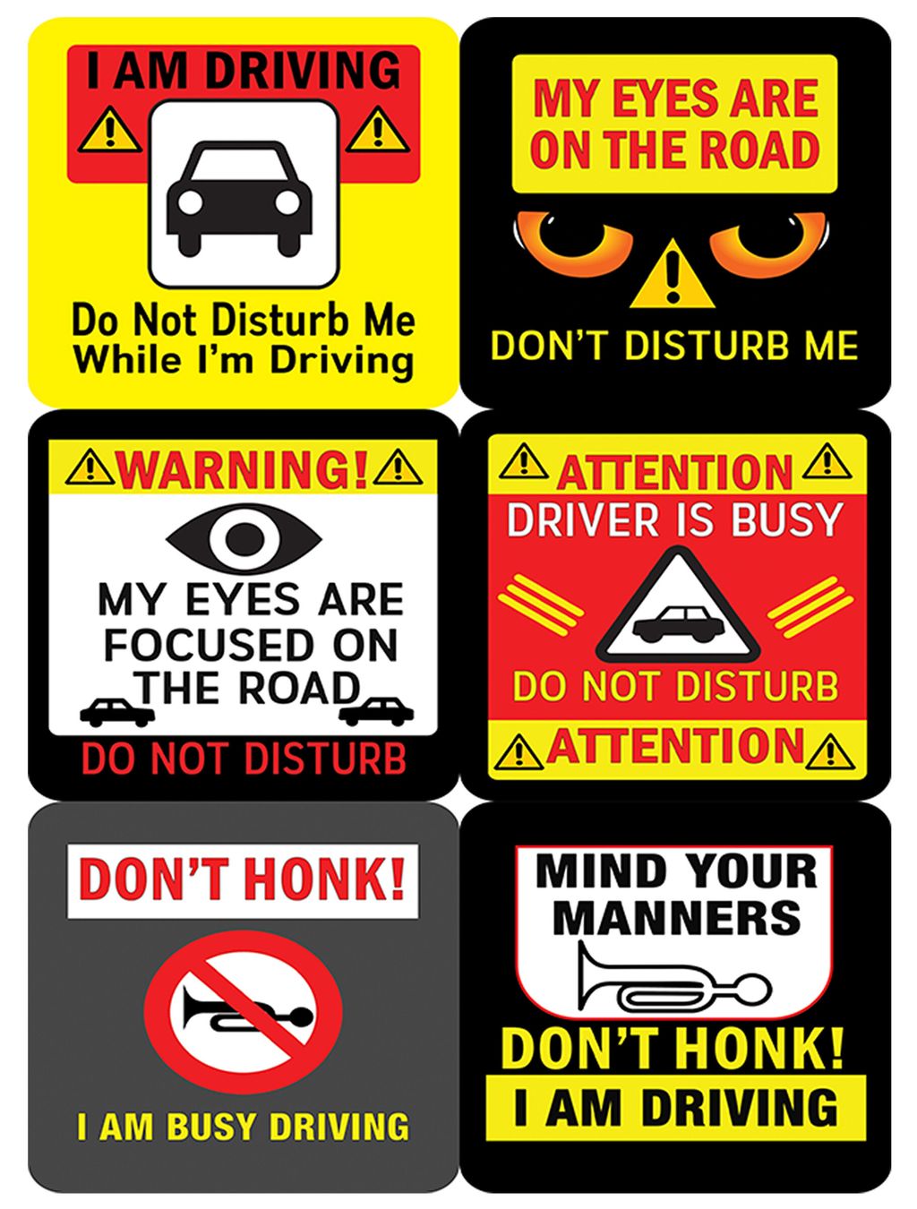 CNSVST2007_PST1_Do Not Disturb My Driving Stickers