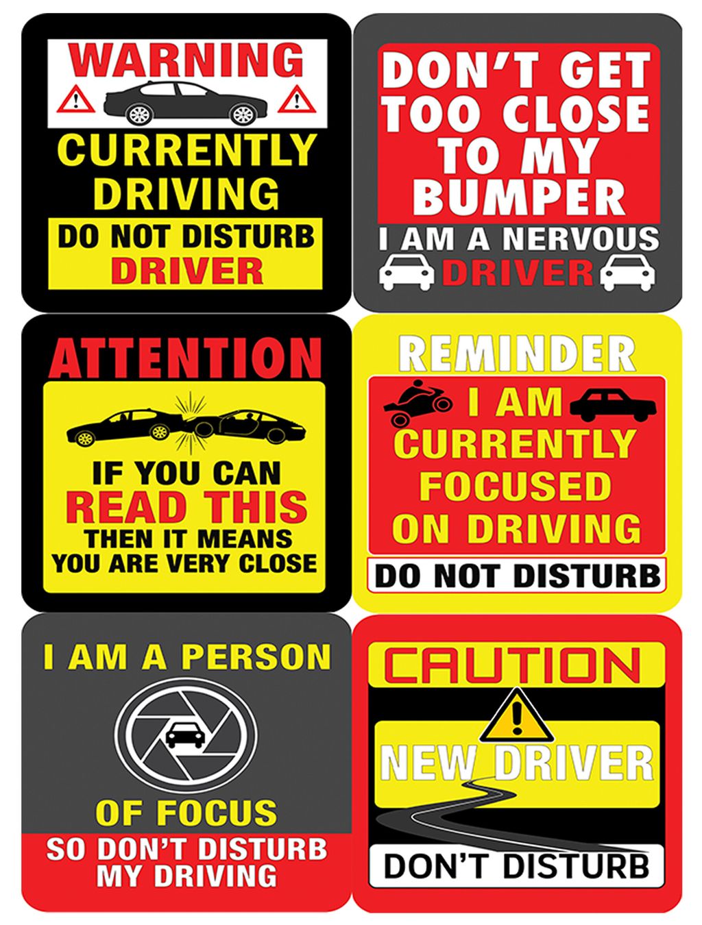 CNSVST2007_PST2_Do Not Disturb My Driving Stickers