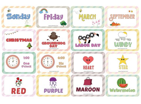 CNSBC1202_main_Days of the Week, Months of the Year Holidays and Observances of the Year, Kinds of Weather, Telling the Correct Time