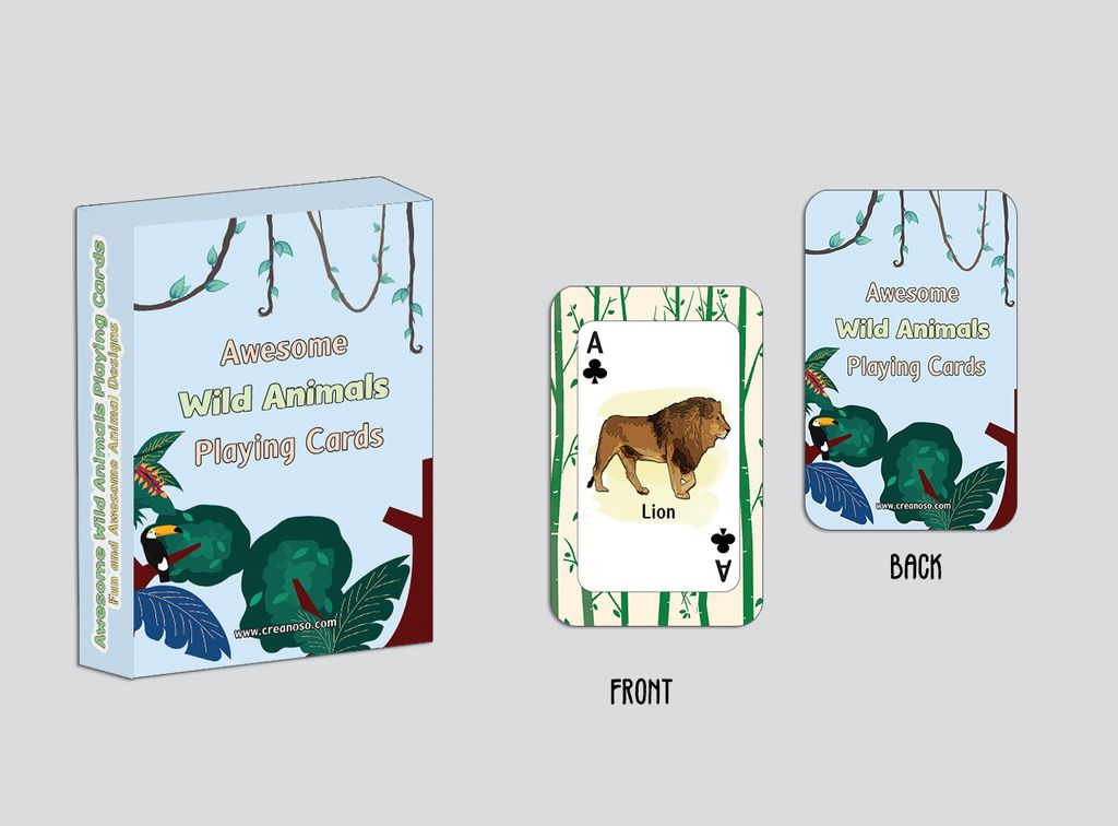 CNSBC4003_zmock up 1_Awesome Wild Animals Playing Cards