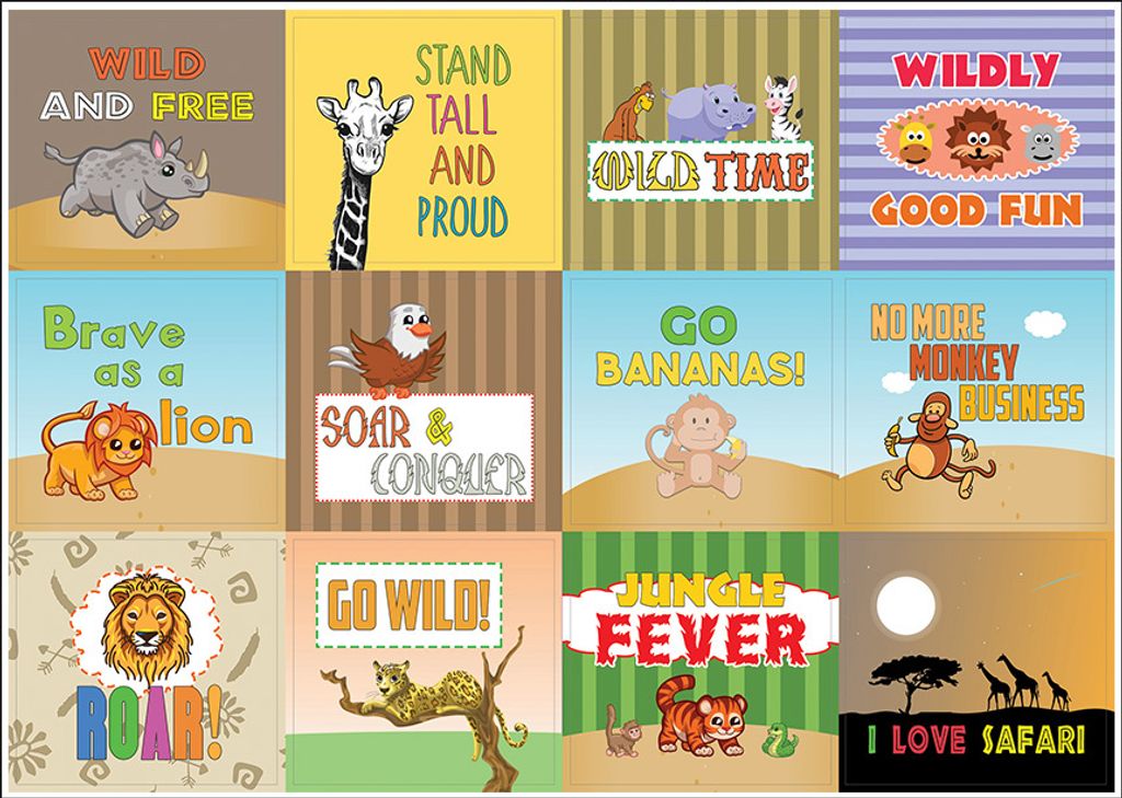 CNSST2044_WBL_Cute Sayings Animal Safari Stickers