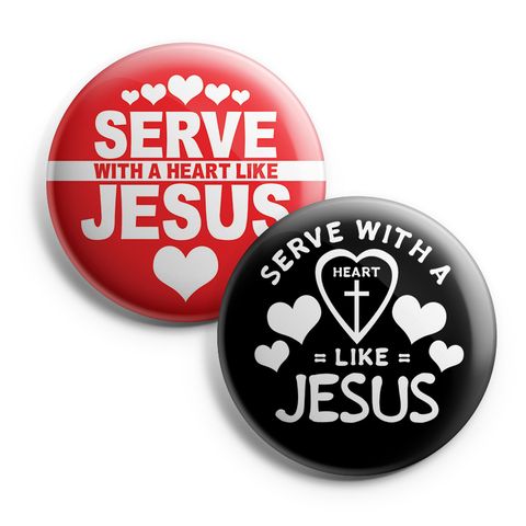 NEPB5013_Pb1_Christian Pinback Buttons - Serve with a Heart Like Jesus_2n1