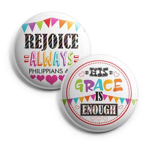 NEPB5022_Pb1_Christian Pinback Buttons for Kids - Rejoice Always_2n1