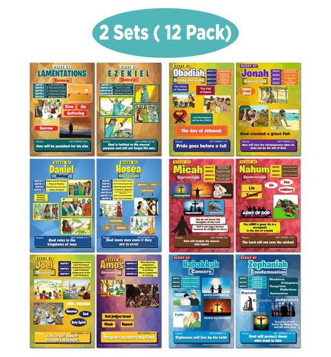NEPT3011 - Main_Bible Knowledge on Old Testament Series 3 Children Educational Learning Posters_12Pack