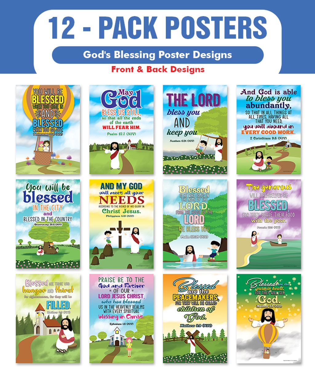 NEPT4010_main_12P_God's Blessing Christian Living Poster_12Packs