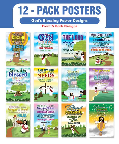 NEPT4010_main_12P_God's Blessing Christian Living Poster_12Packs