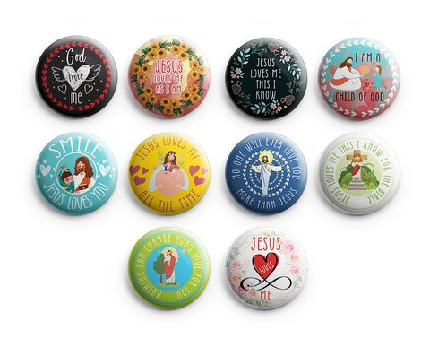 NEPB5030_main_Jesus Loves You - Pinback Button Pins_10n1