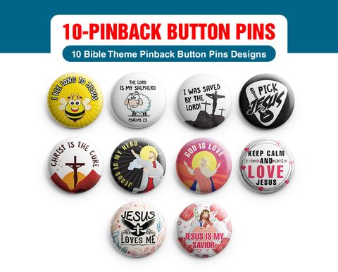 NEPB5031_main_10P__Bible Theme Pinback Button Pins_10Packs