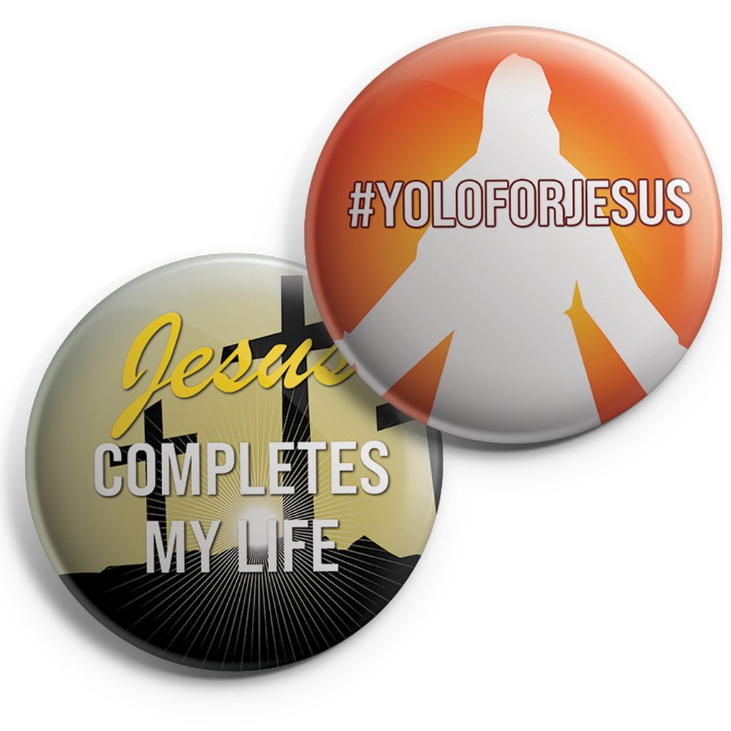 NEPB1201 -2N1- YOLO For Jesus Pinback Buttons - 2