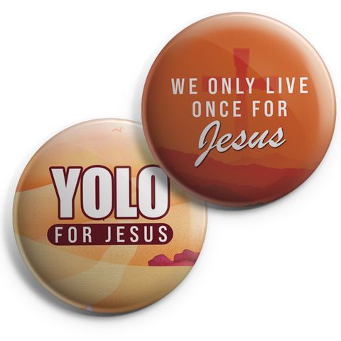 NEPB1201 -2N1- YOLO For Jesus Pinback Buttons - 1