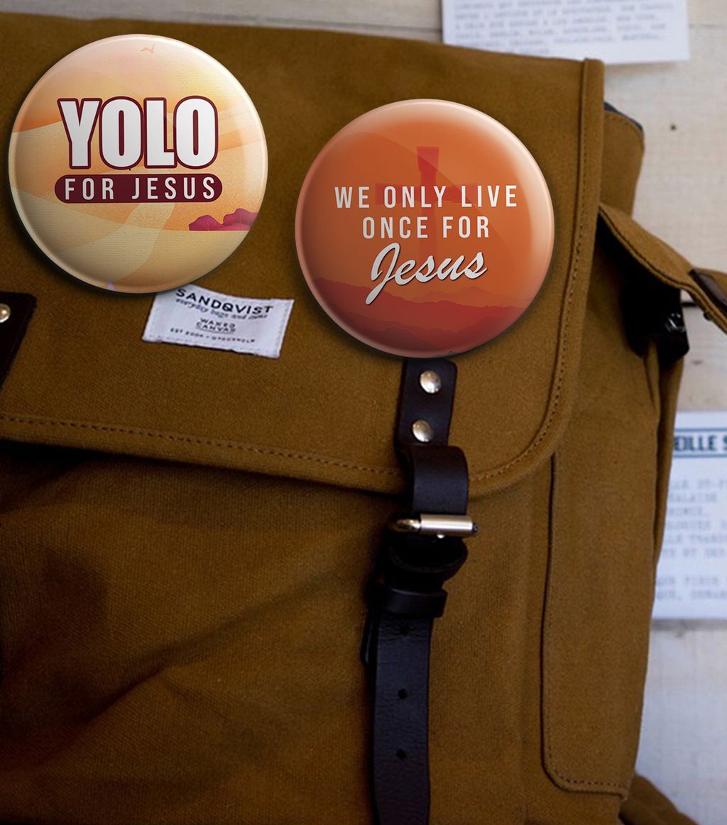 NEPB1201 - YOLO For Jesus Pinback Buttons - Mockup 3