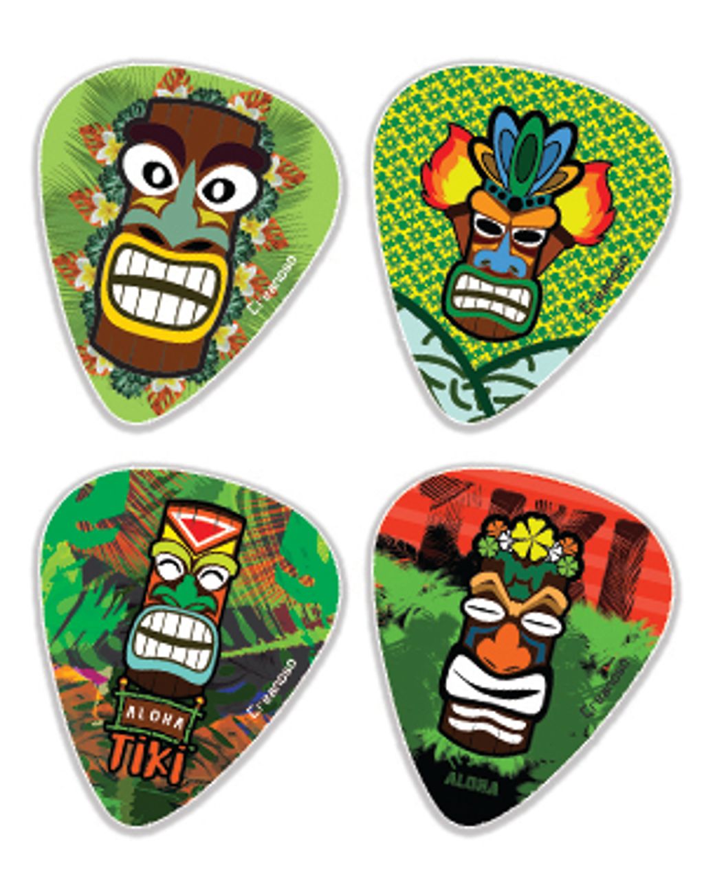 CNSGP5017_Gp2_Aloha Tiki Art Design Guitar Picks_4n1