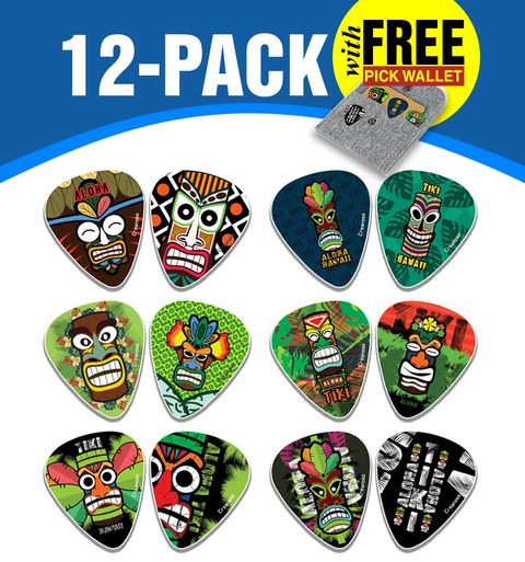 CNSGP5017 - Aloha Tiki Art Design Guitar Picks_12Packs