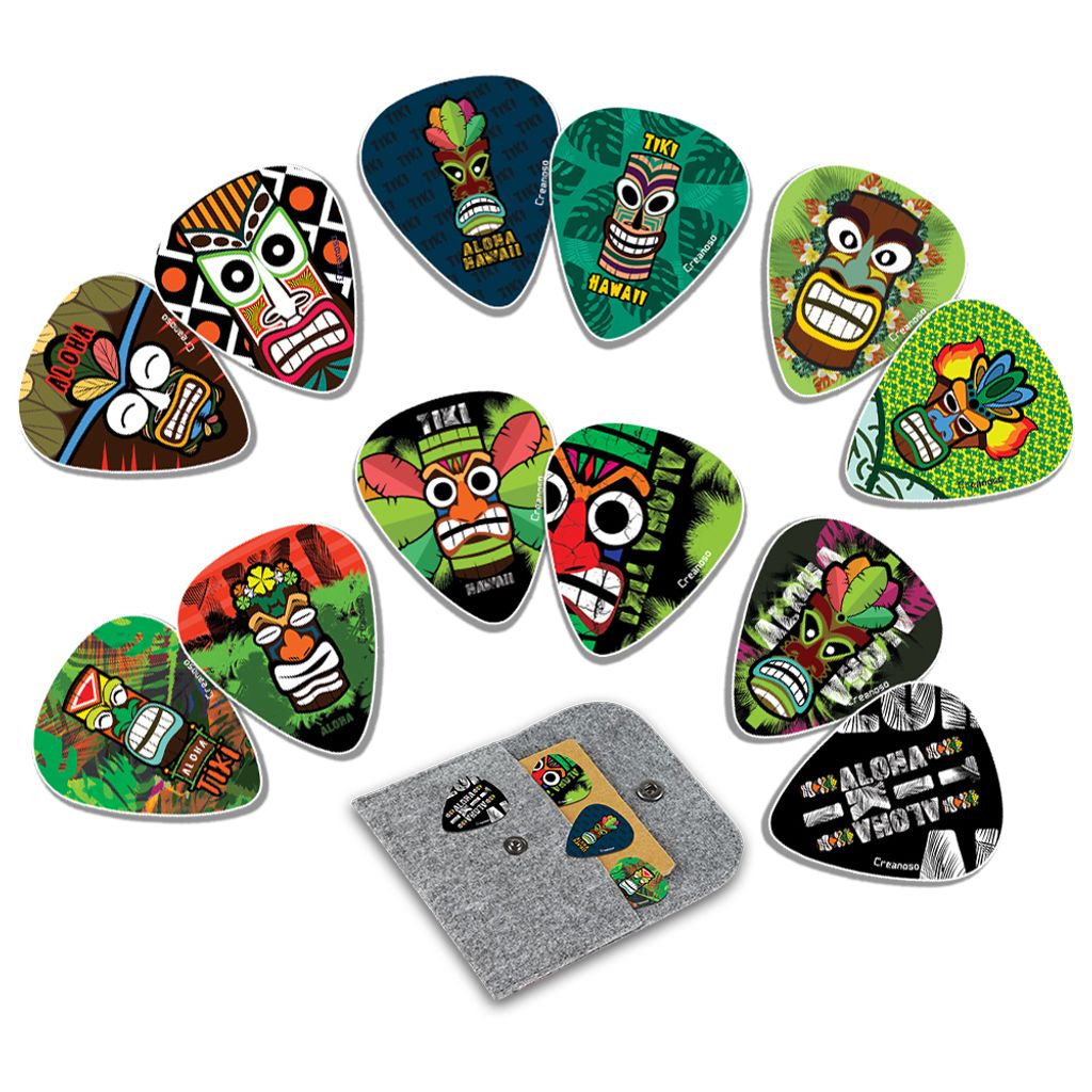 CNSGP5017_main_Aloha Tiki Art Design Guitar Picks_12n1_Bag