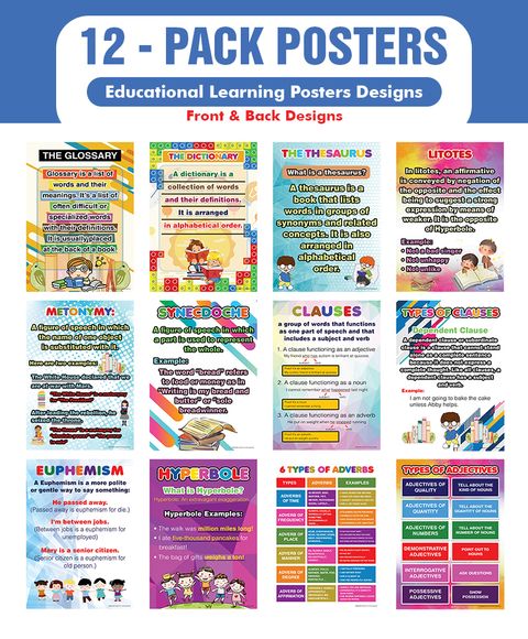 CNSPT1209_main_P12_Fundamental Intermediate English Educational Learning Posters_12 Pack