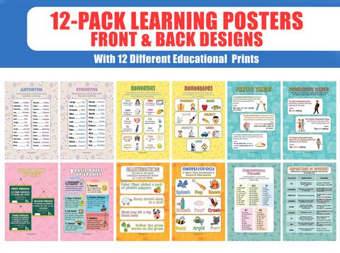 CNSPT1208_main_12P_English Vocabulary and Grammar Educational Learning Posters