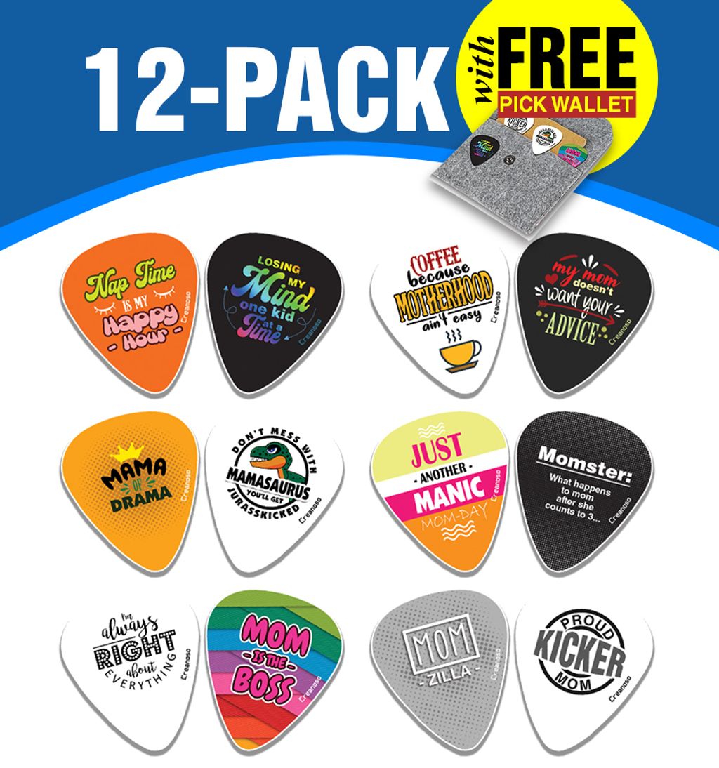 CNSGP5020_main_12P_Funny Mom Quotes Collections Guitar Pick_12Packs