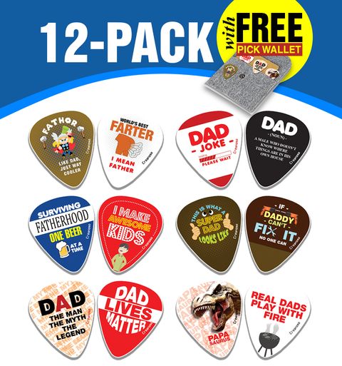 CNSGP5021_main_12P_Funny dad Quotes Collections Guitar Pick_12Packs