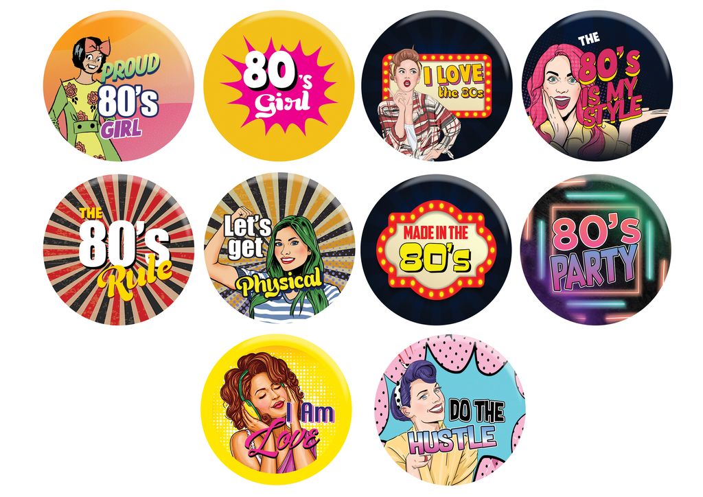 CNSPBL3010 - MAIN_80's Girl Pinback Button