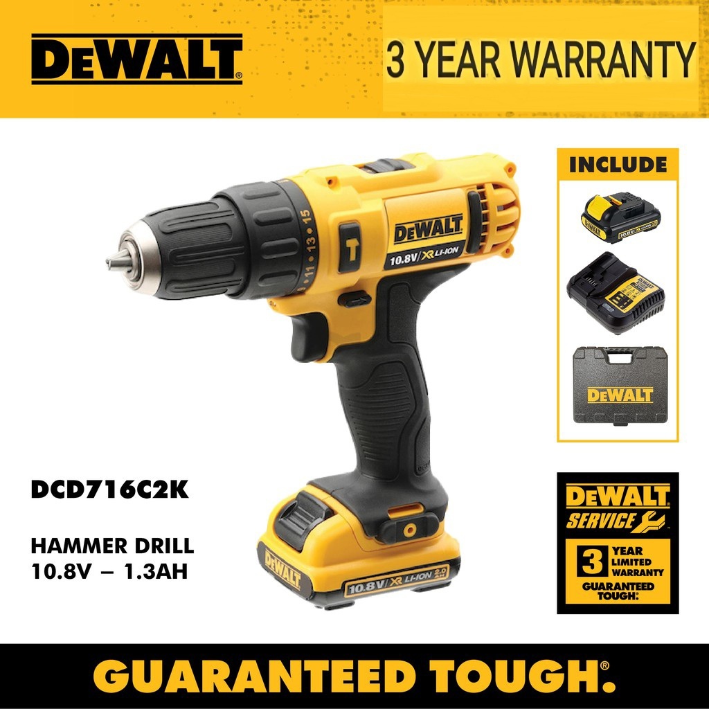 DEWALT DCD716C2K 12V Hammer Drill 1.3Ah TSRC STORE