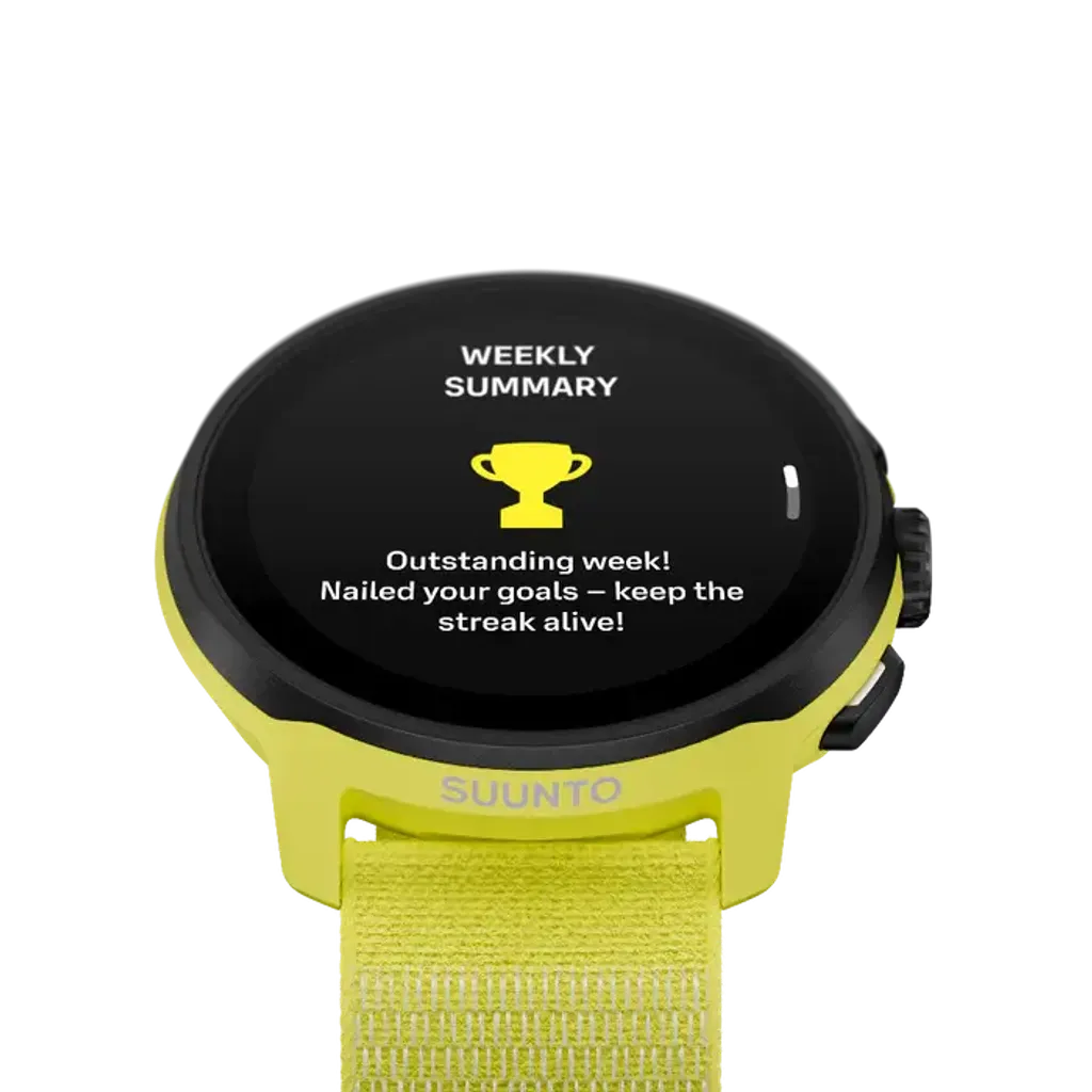 Suunto_Run-LIME-Front_tilt-LIME-Weeklysummary_EN
