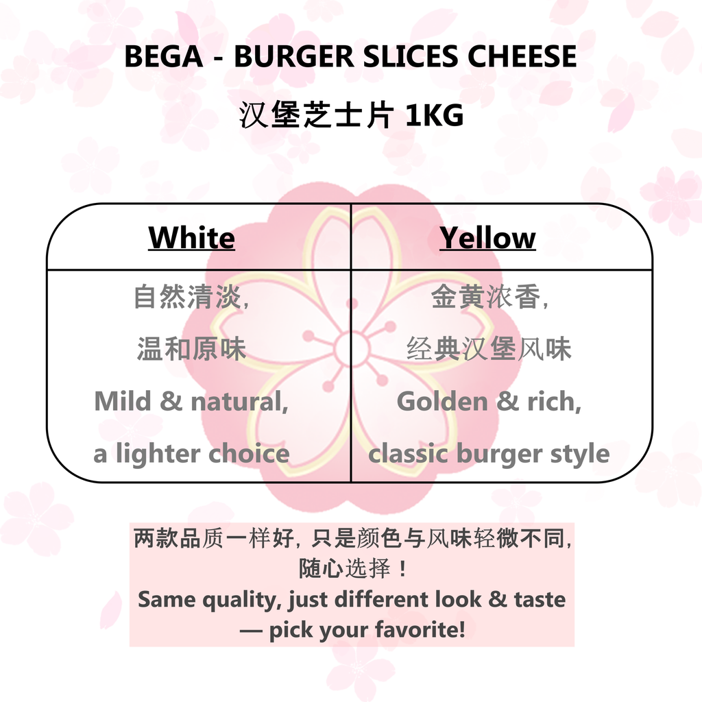 BEGA - BURGER SLICES CHEESE 汉堡芝士片 1KG——info