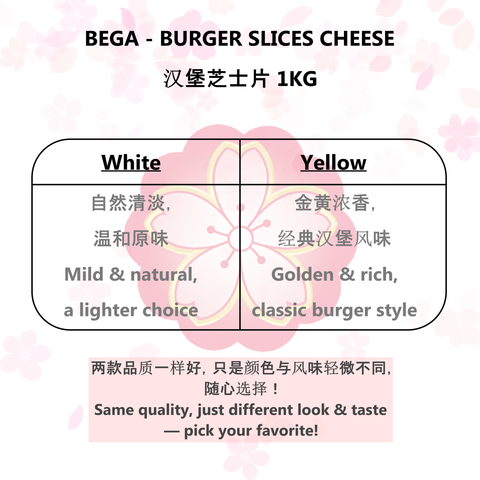 BEGA - BURGER SLICES CHEESE 汉堡芝士片 1KG——info