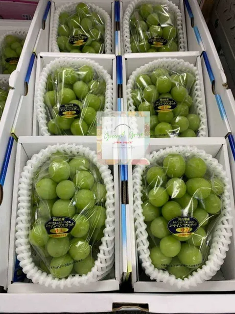 Japan Premium Okayama Hareo Shine Muscat Grapes (700gms per bunch) (Call For Price)
