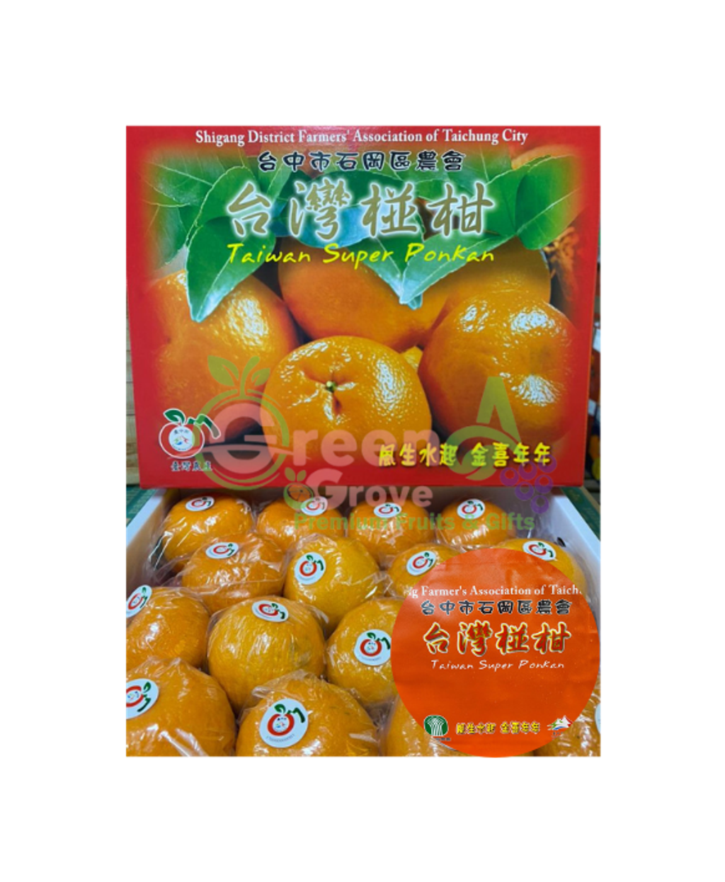 LNY231 TAIWAN PREMIUM "ORIGINAL" SUPER PONKAN 台湾原装特秀椪柑 ( Premium Grade : Size XL ) weighs approx 3.8 KGS