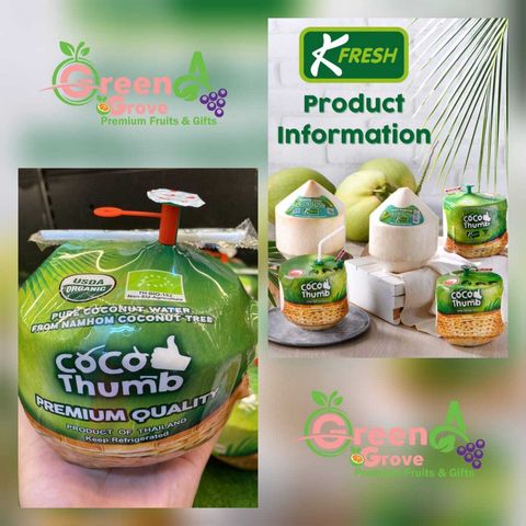 Thailand Premium USDA Organic Nam Hom Pure Coconut Water 泰国有机香椰 (approx. 900gm+ per piece)