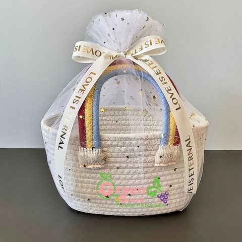 [5] Hand-Woven Cotton Rope Goodies Bag:Gift Basket (28*17*16cm) [2]